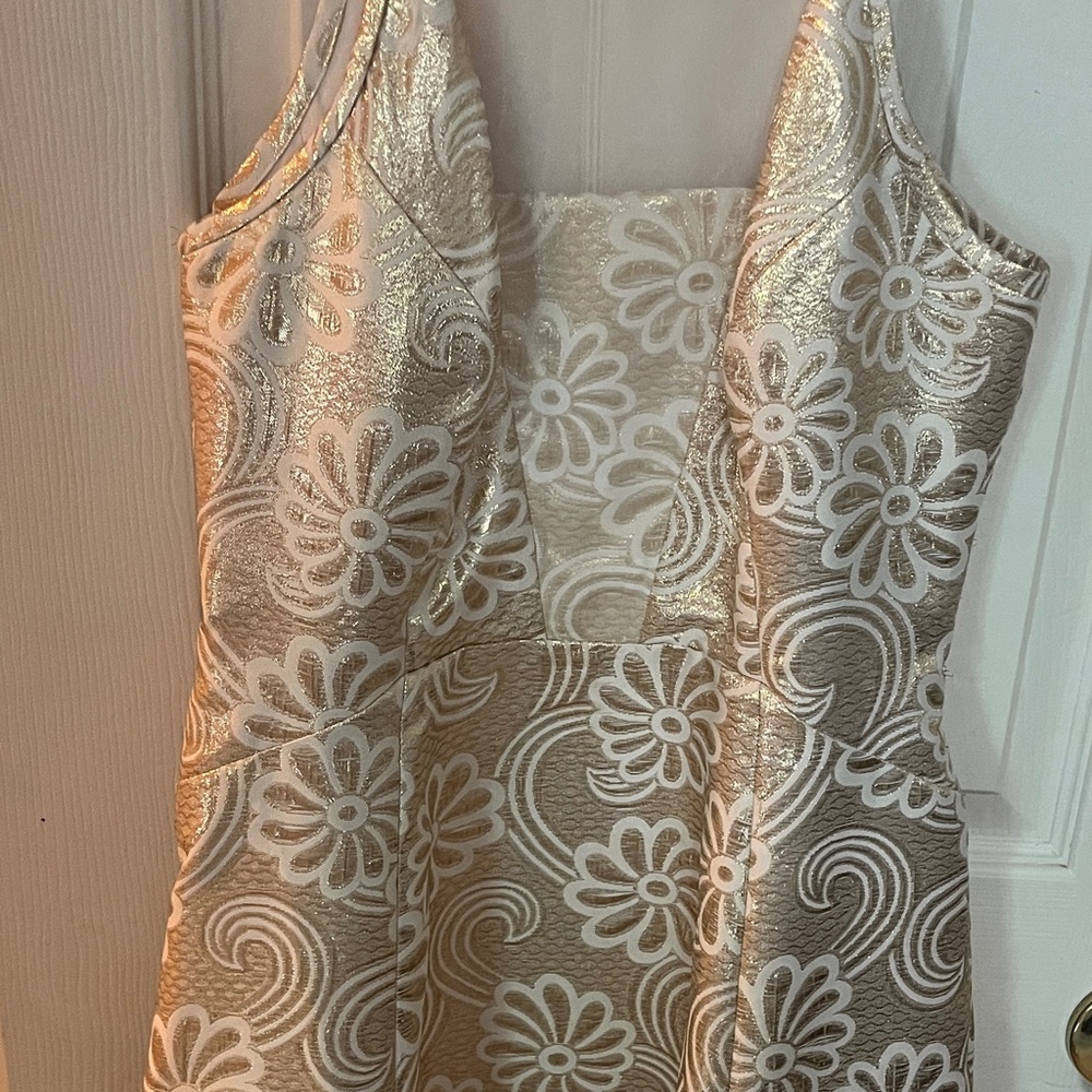 Lilly Pulitzer Gold and White Patterned Dress